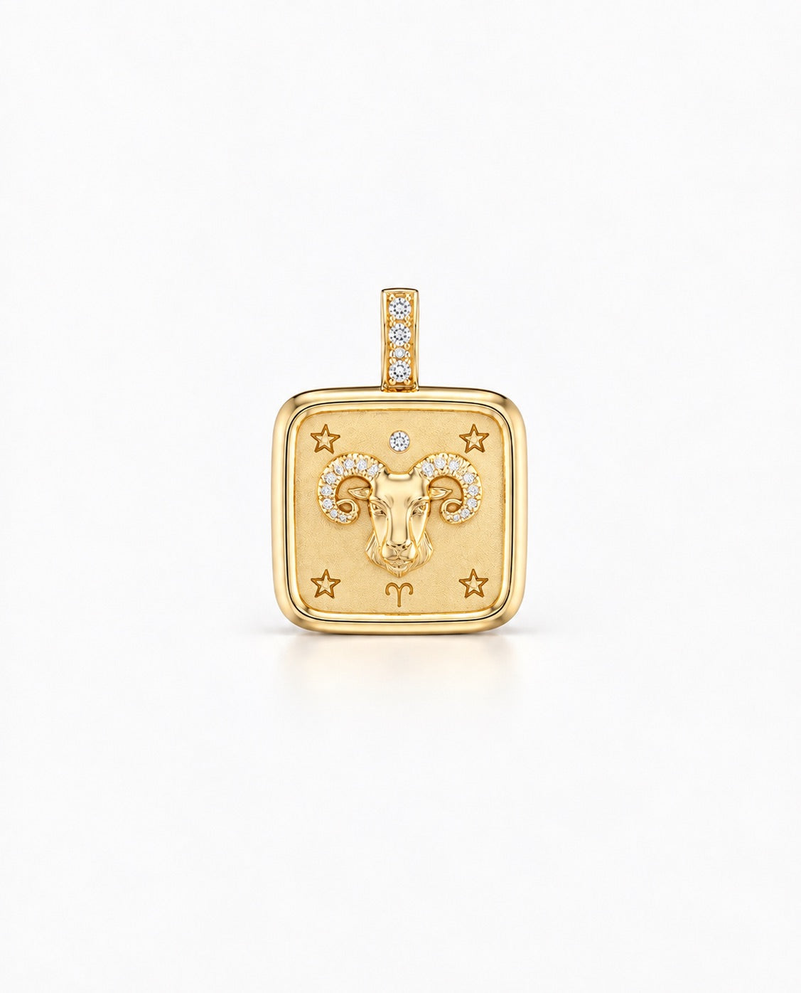 Mini Square Zodiac Diamond Pendant