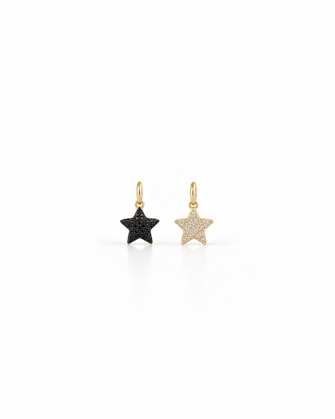 Black & White Diamond Double-Sided Star Charm