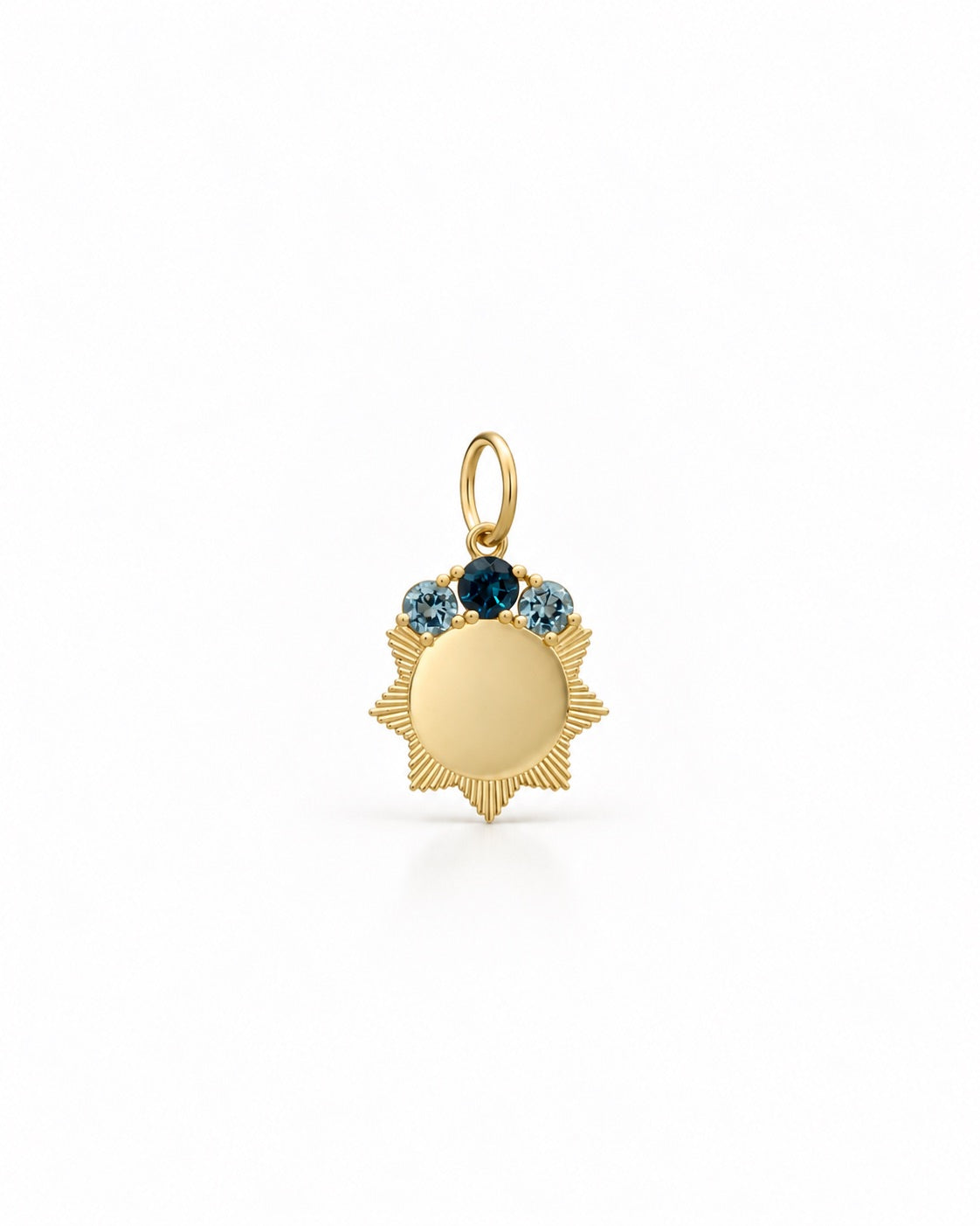 Blue Topaz Fluted Sol Charm