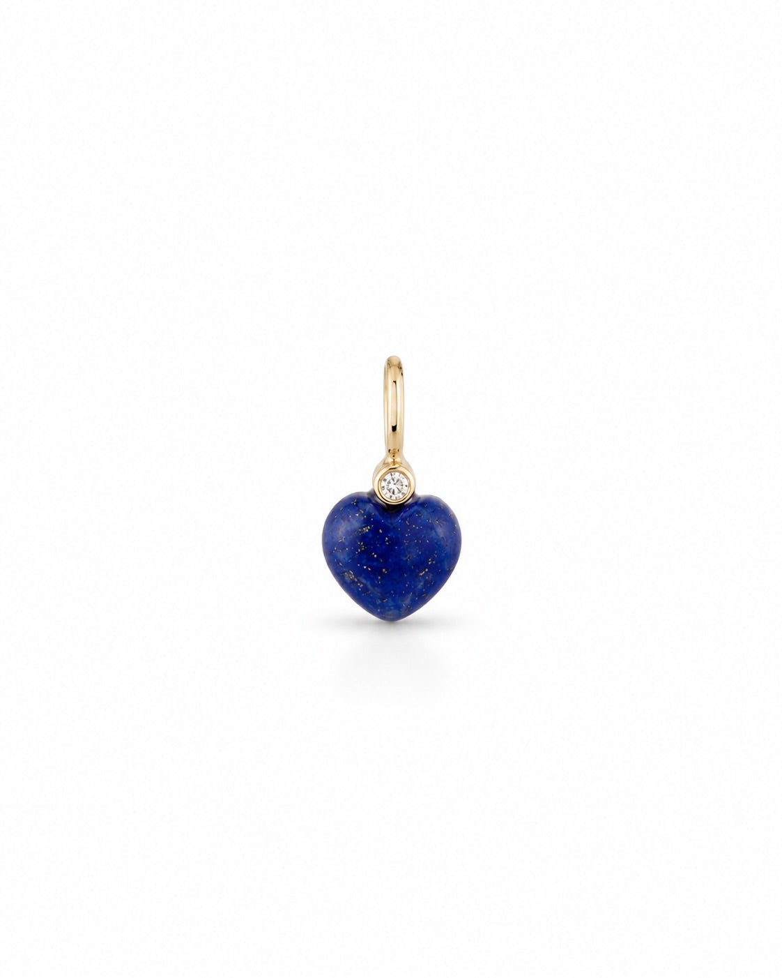 Carved Lapis Sweetheart Diamond Charm