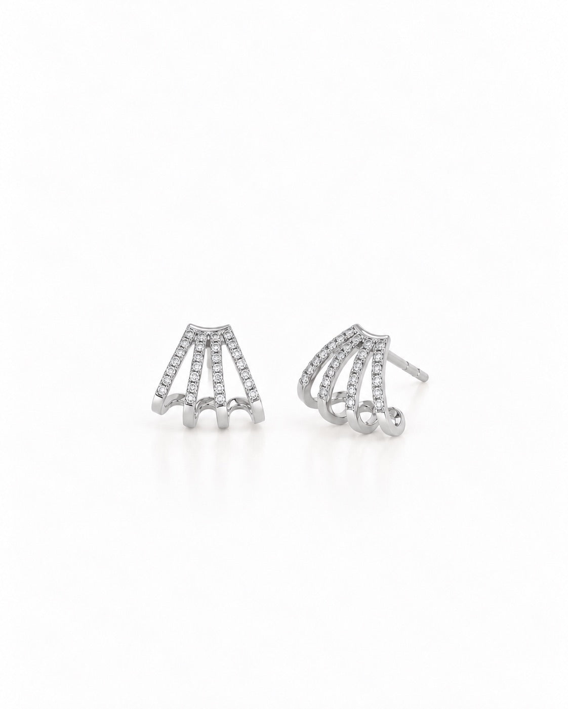 DIAMOND MULTI HUGGIE 14-carat white gold earrings