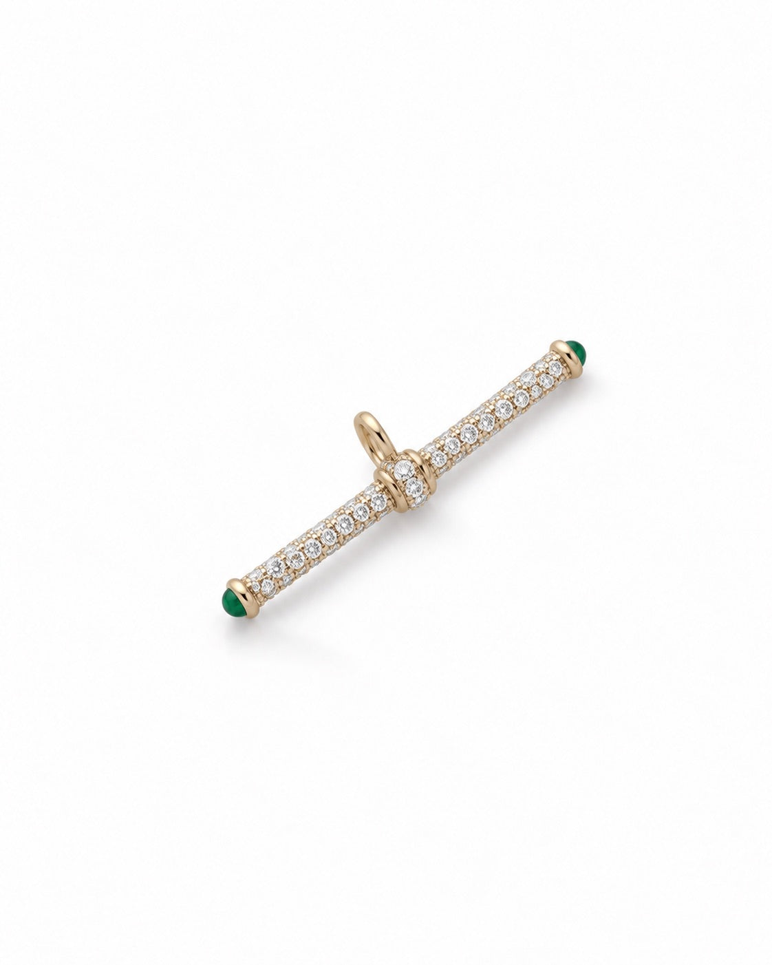 DIAMOND & Emerald T-BAR Charm