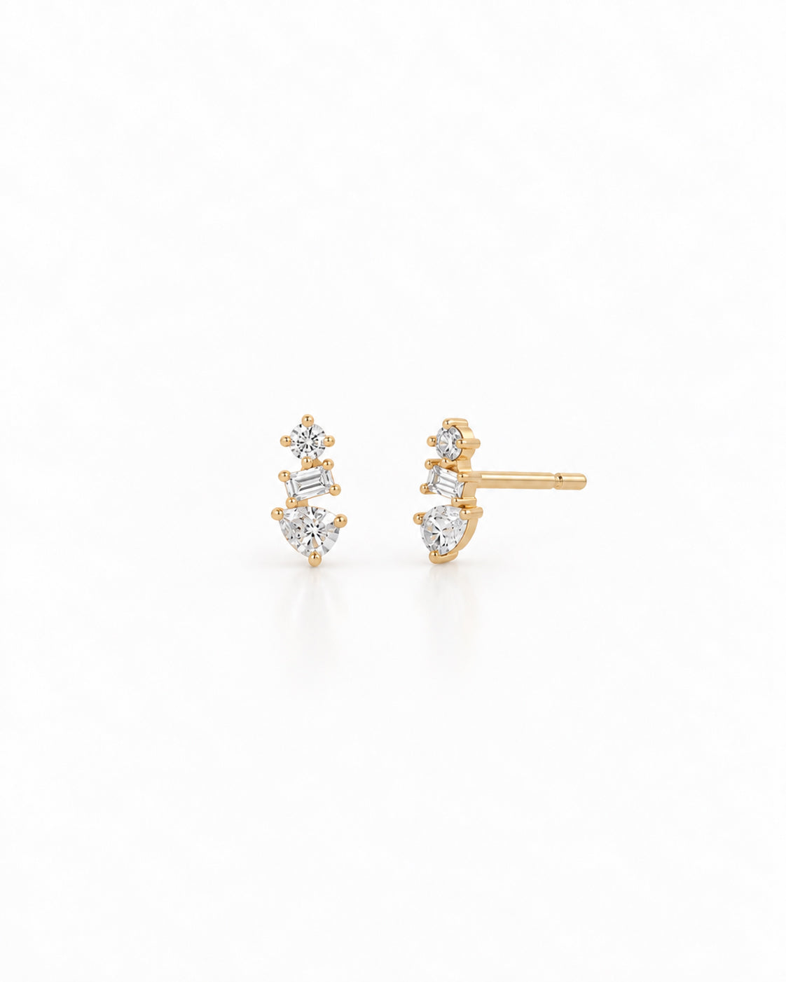 Diamond Multifaceted Stud Earrings