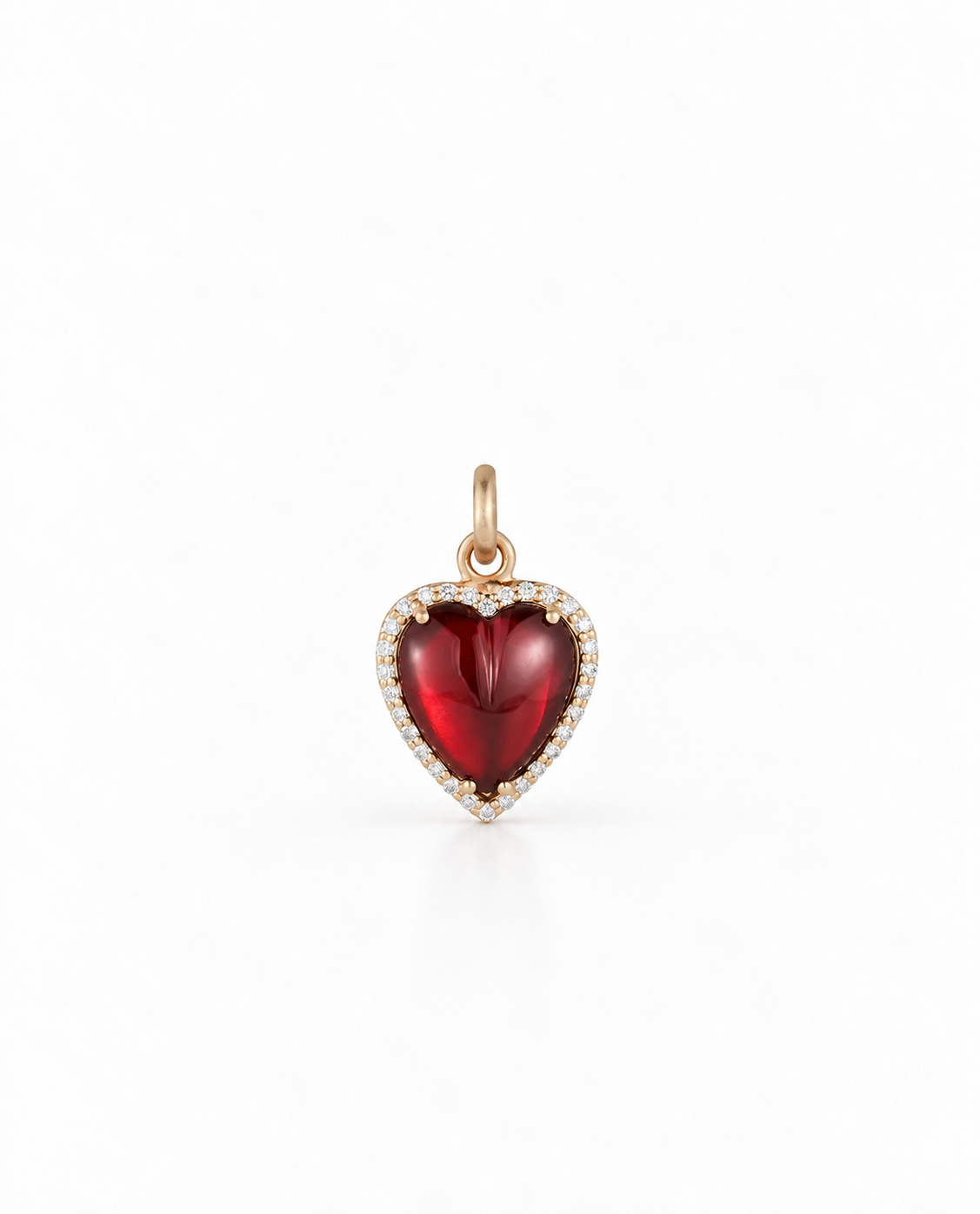 Diamond & Garnet Alana Heart Charm
