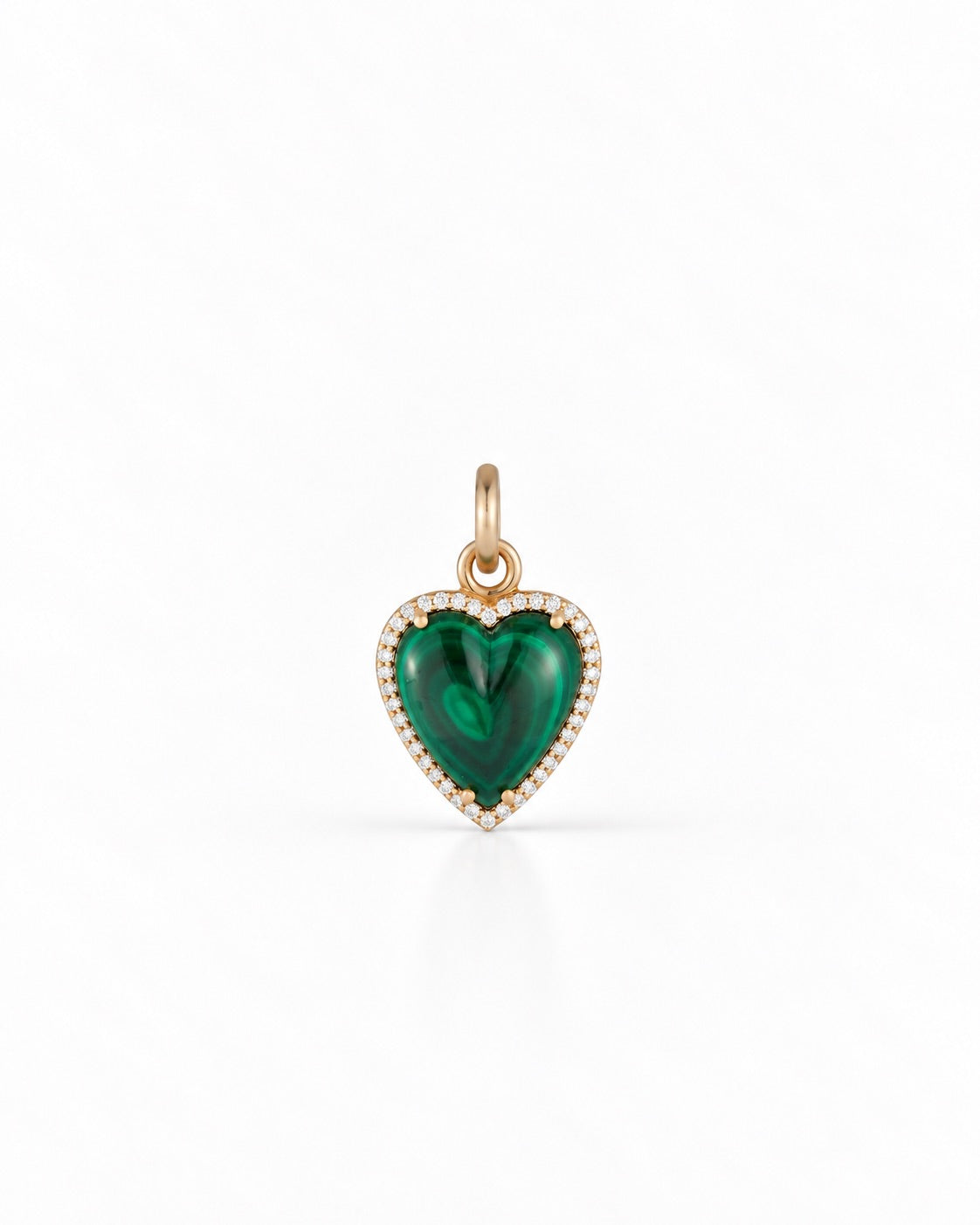 Diamond & Malachite Alana Heart Charm