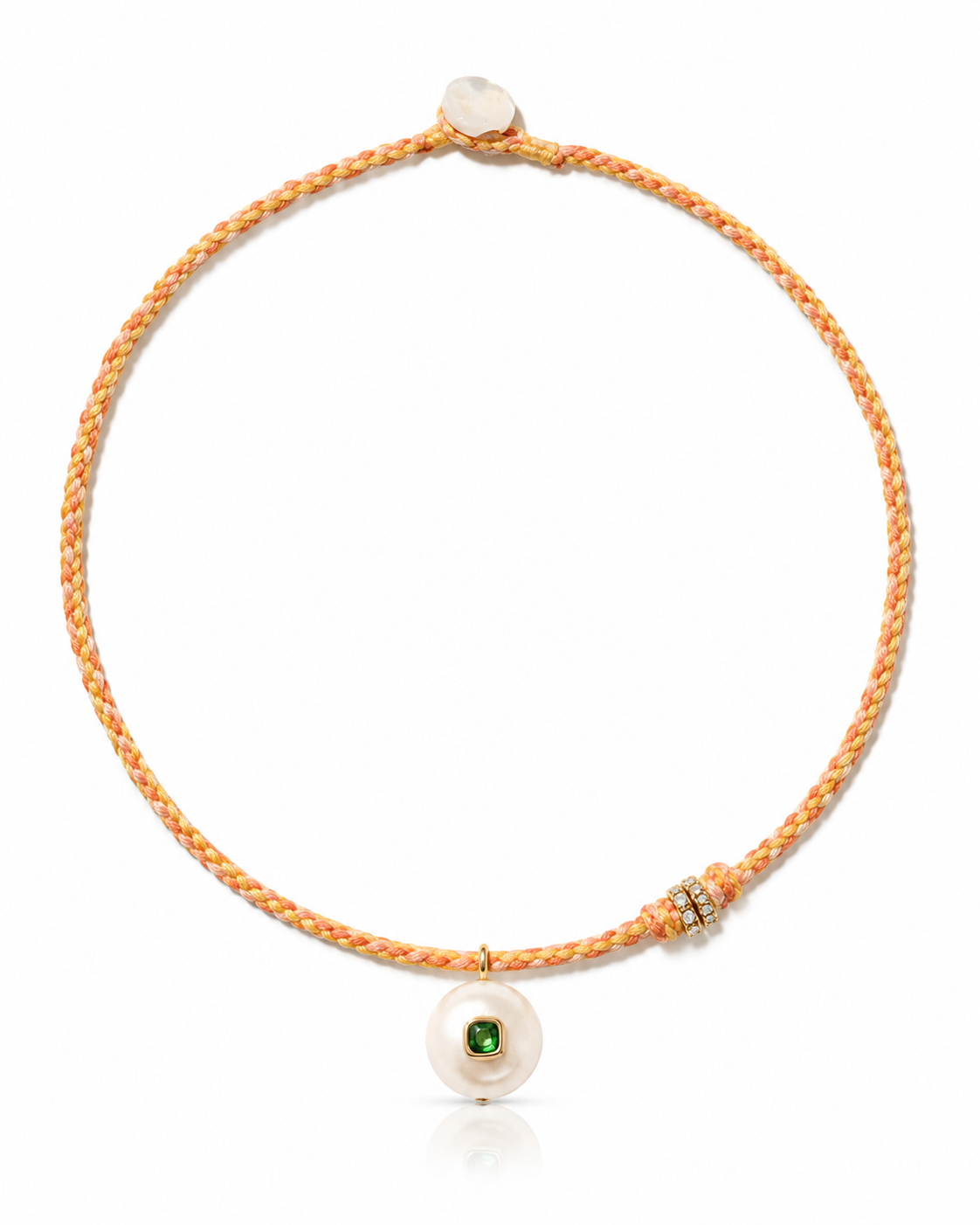 EDDIE diopside, diamond & pearl necklace