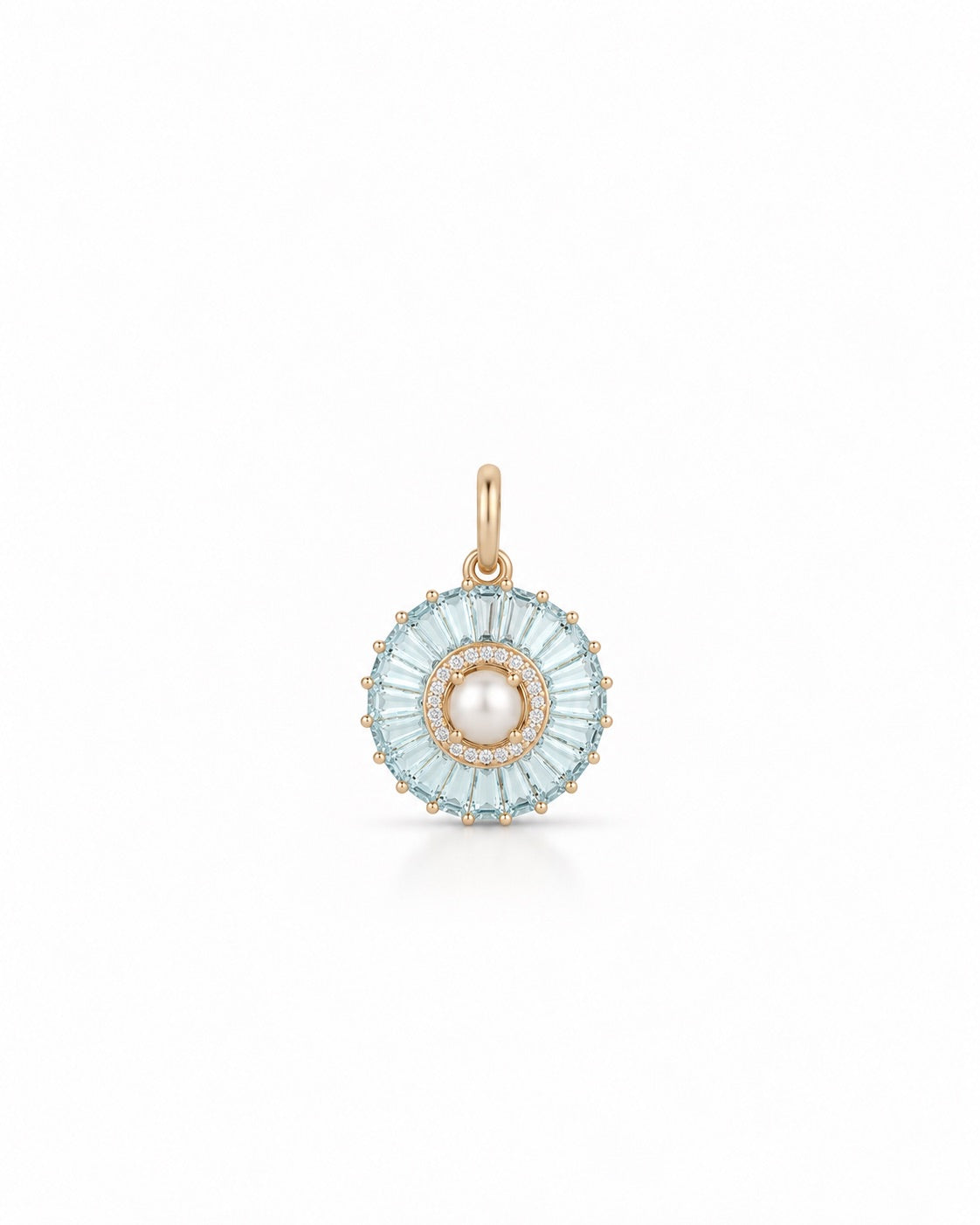 Emily Aquamarine Pearl and Diamond Small Charm