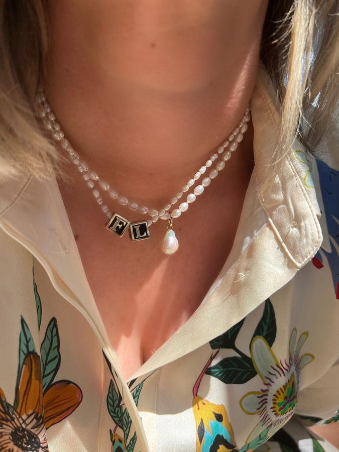TINY SEED PEARL and 14-carat gold necklace
