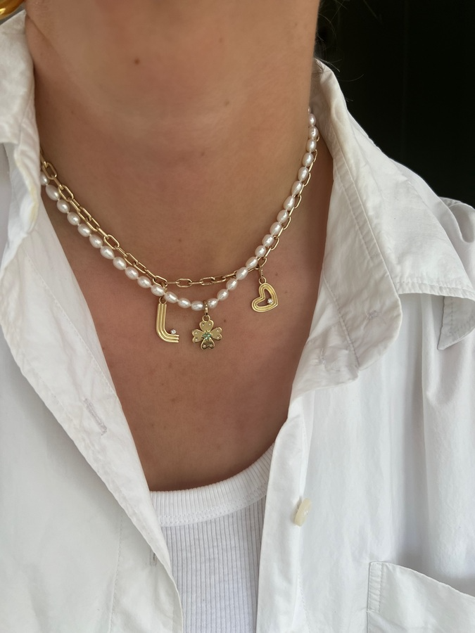 CHUNKY SEED PEARL and 14-carat gold necklace