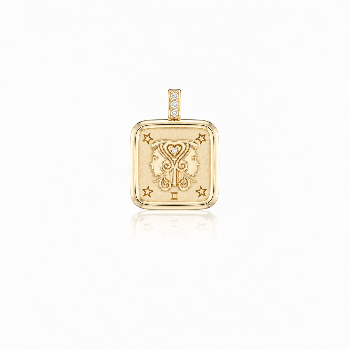 Mini Square Zodiac Diamond Pendant