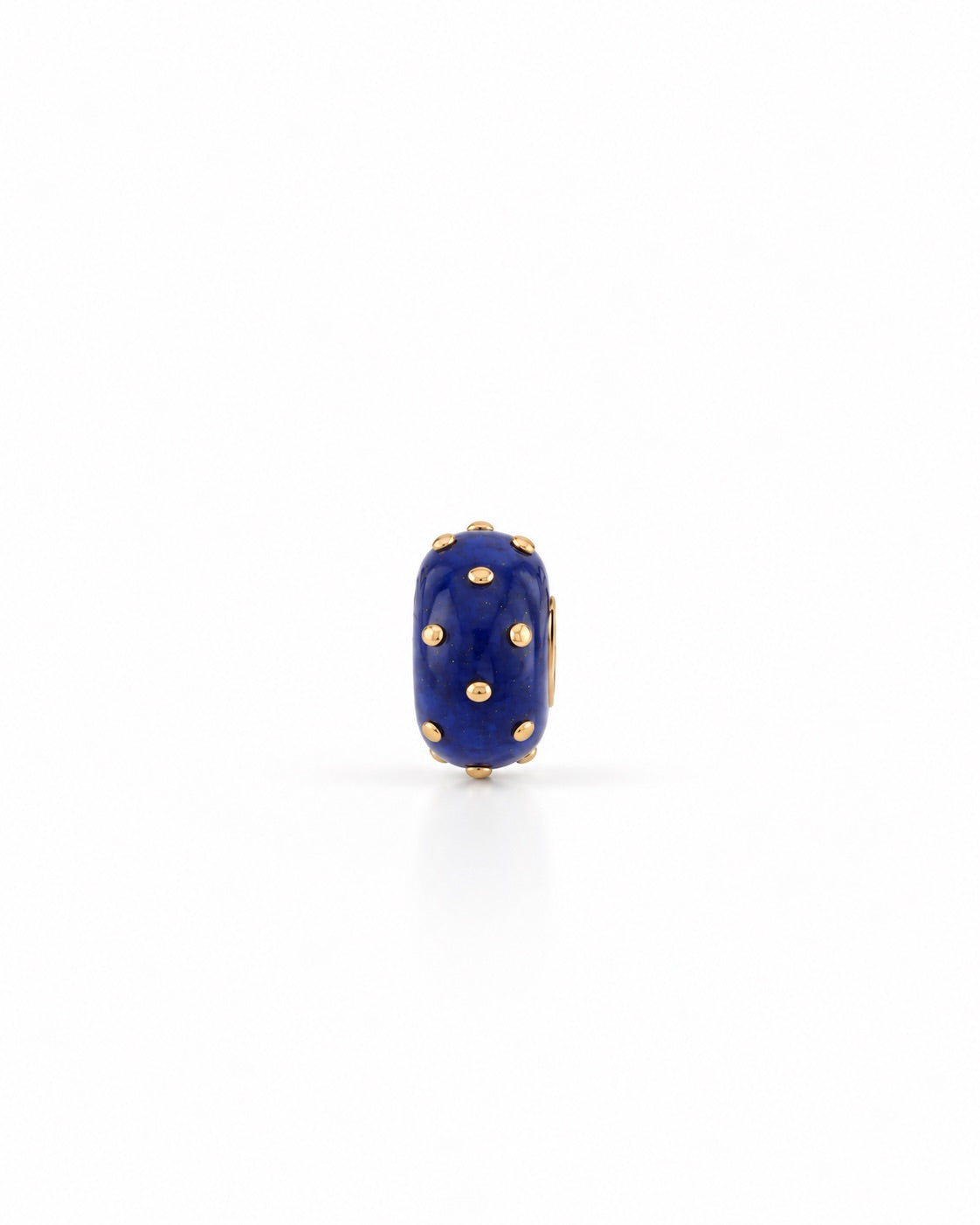 LAPIS & GOLD DOT Rondelle bead
