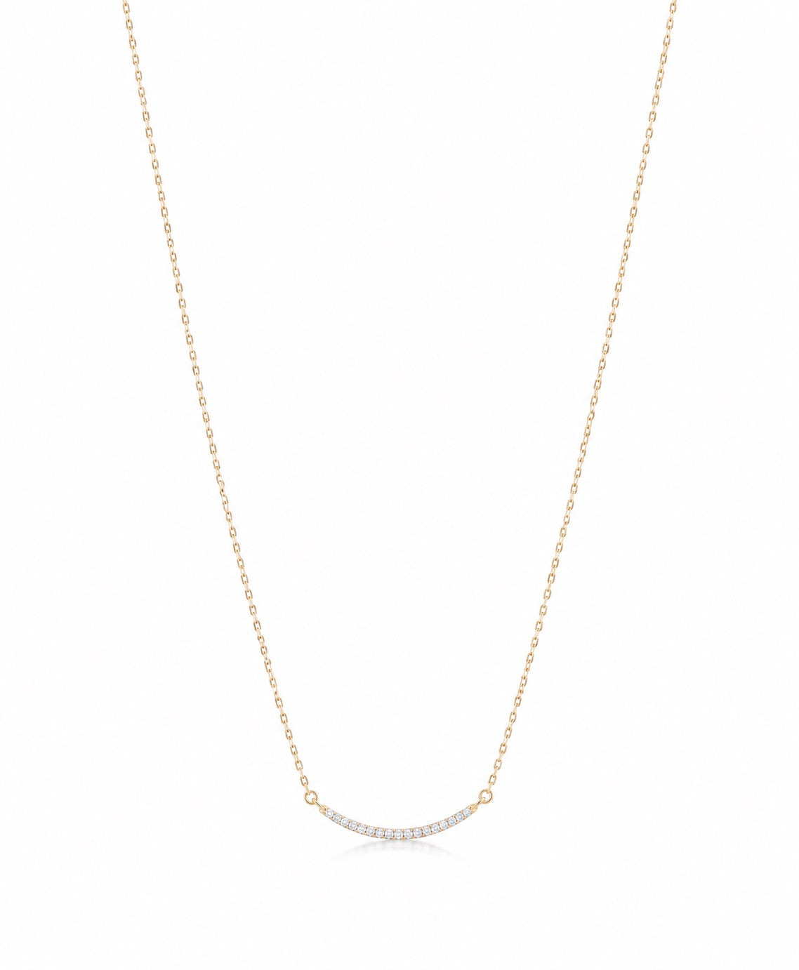 LARGE PAVE CURVE Diamond necklace