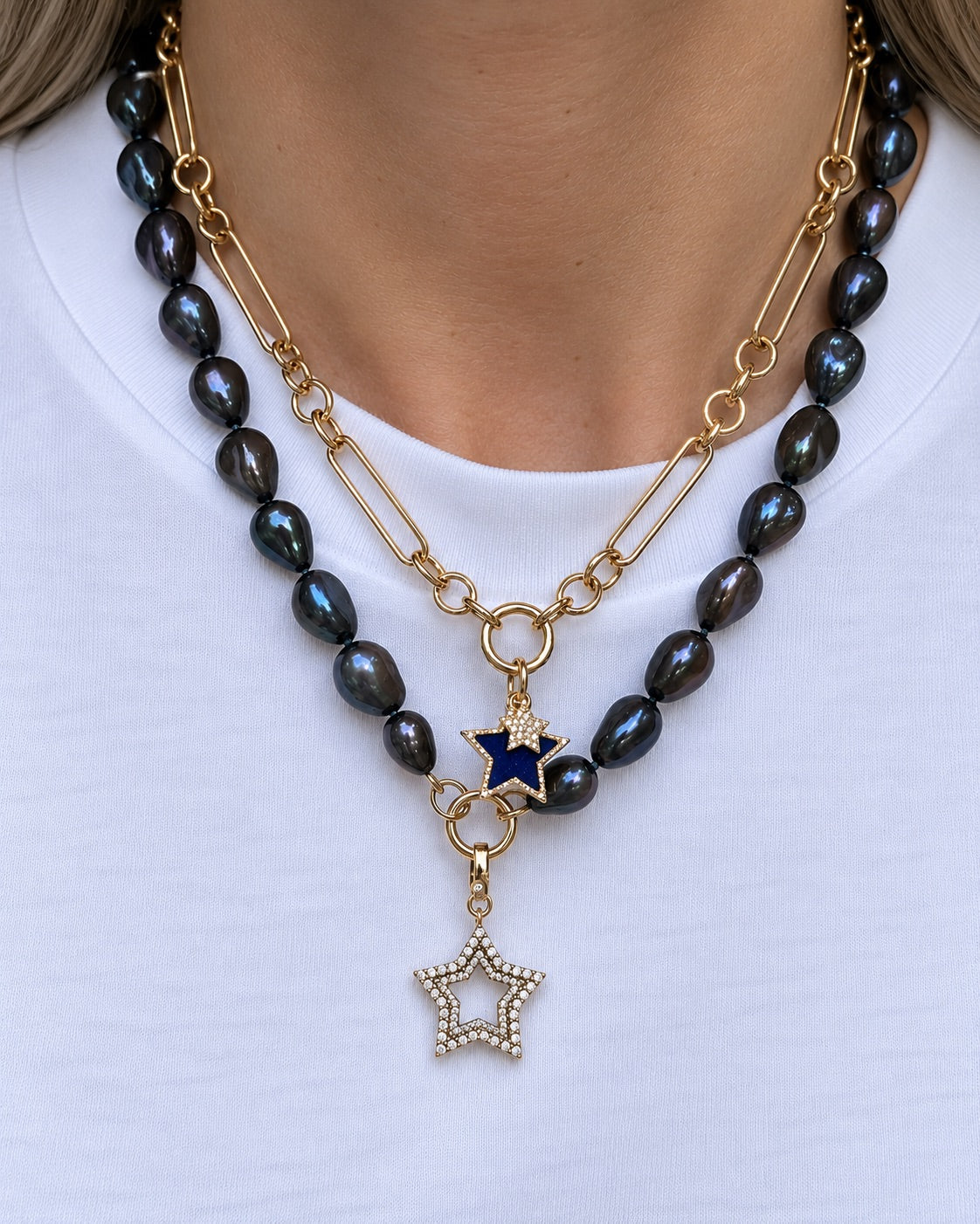 LARGE STAR lab diamond charm