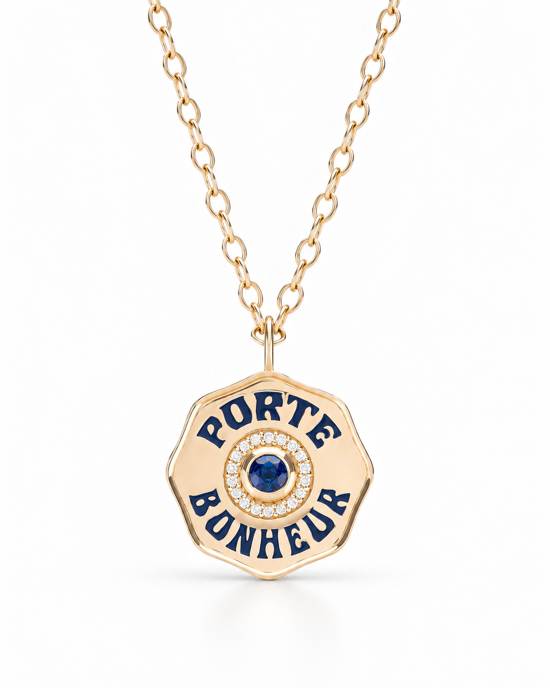 Large Porte Bonheur Blue Sapphire Pendant