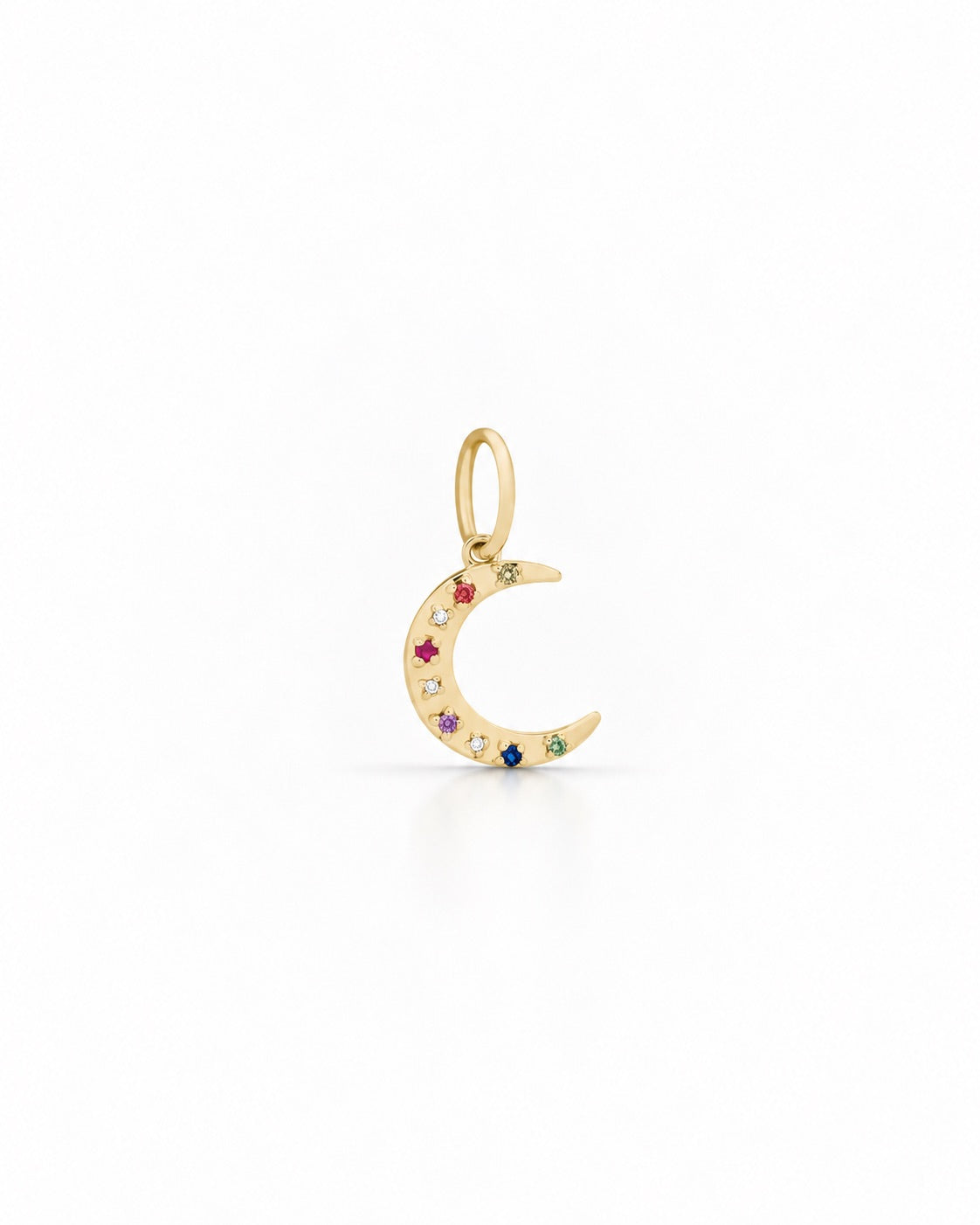 MULTI SAPPHIRE CRESCENT MOON Charm