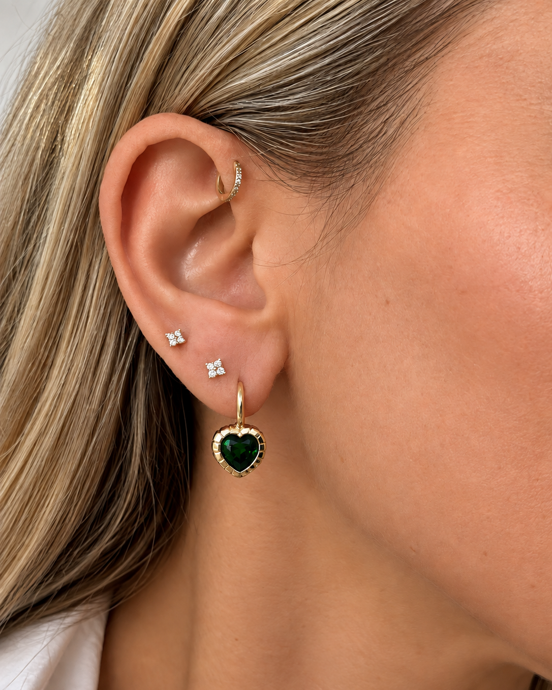 One of a Kind Green Tourmaline Heart Earrings