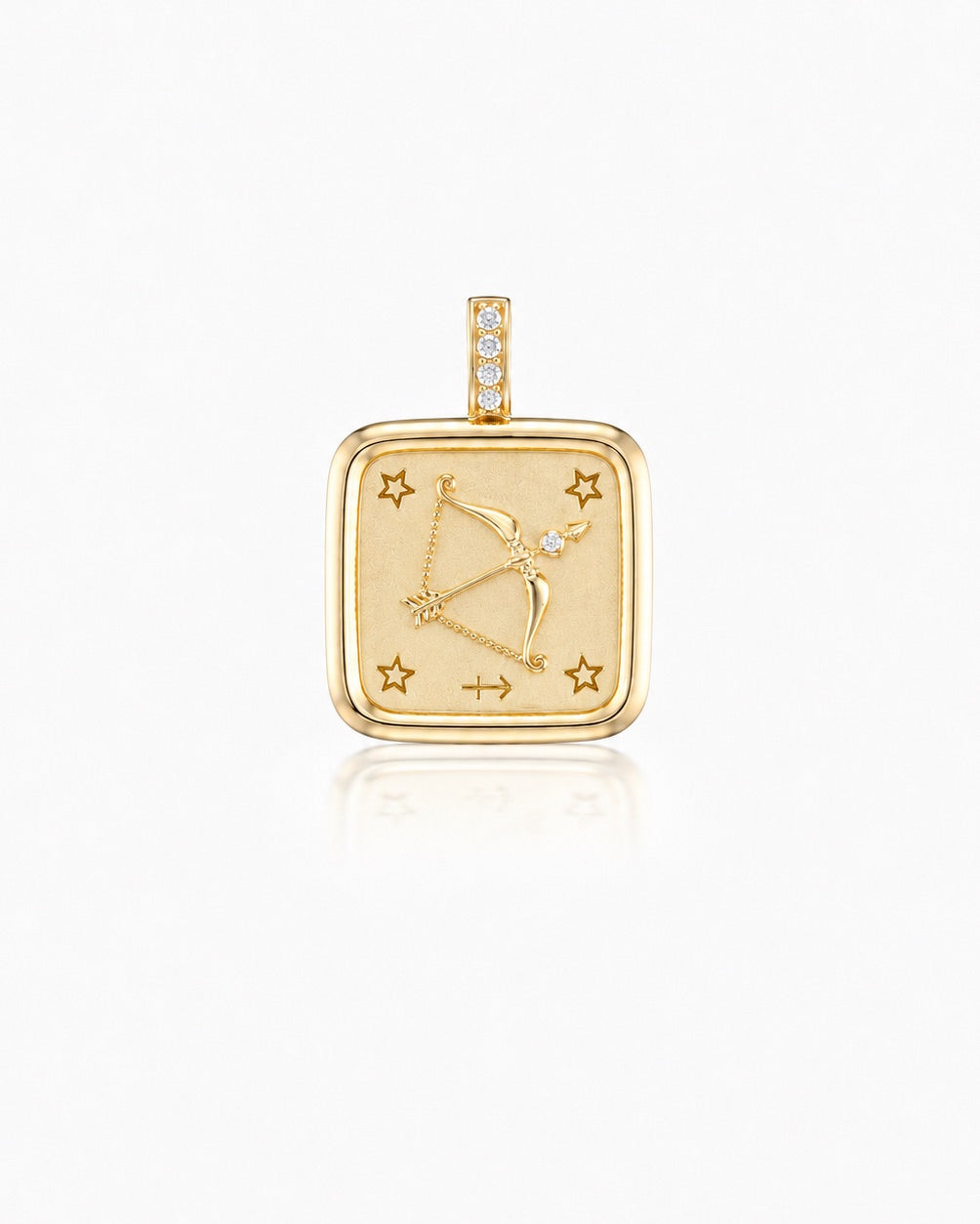 Mini Square Zodiac Diamond Pendant