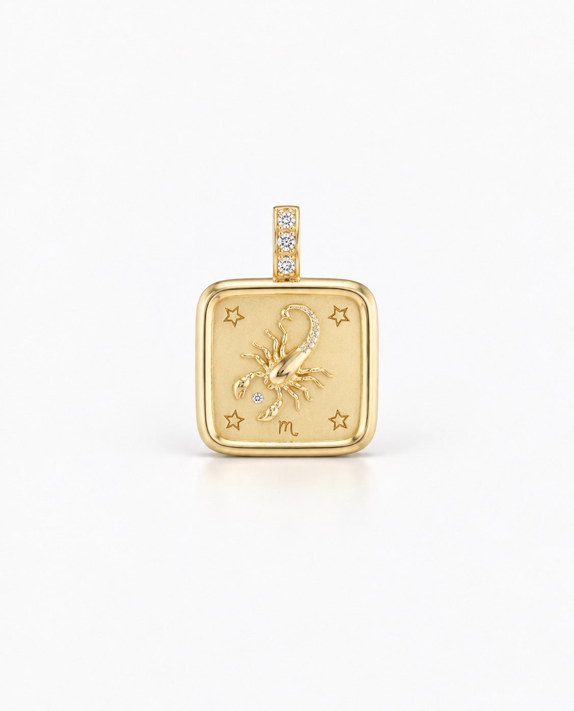 Mini Square Zodiac Diamond Pendant
