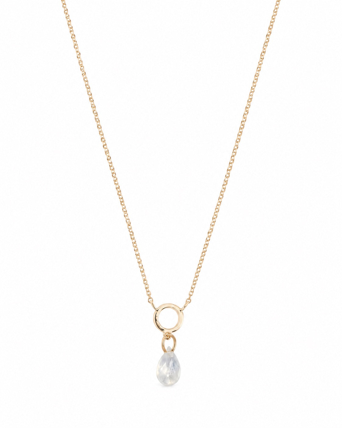 rainbow moonstone circle necklace