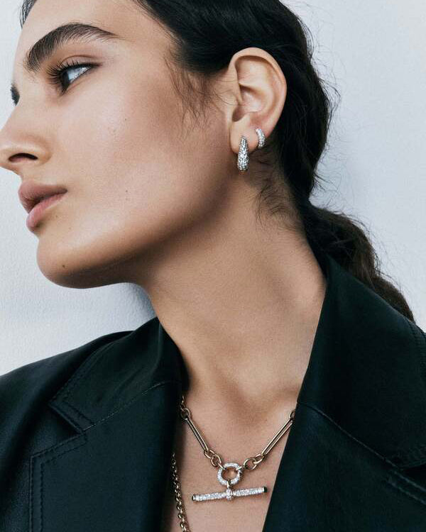 DIAMOND & Emerald T-BAR Charm