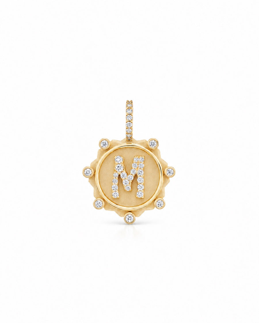 Alphabet Coin Pavé Charm