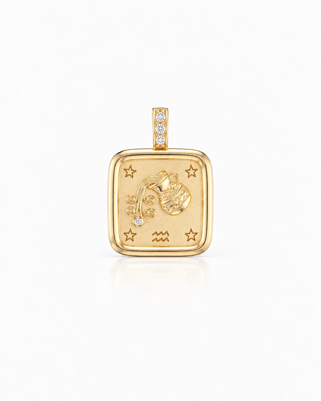 Mini Square Zodiac Diamond Pendant