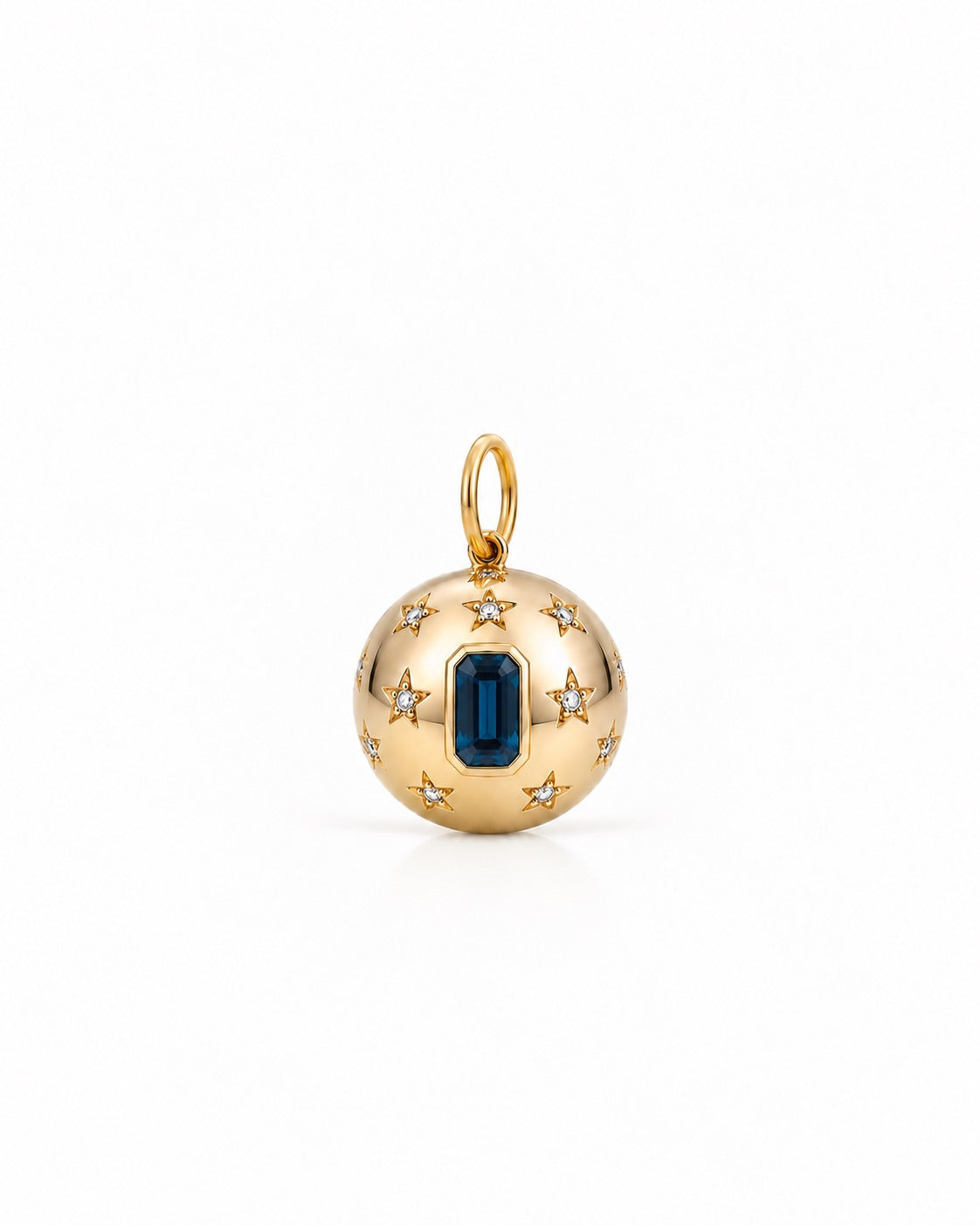 Blue Topaz & Diamond Sphere Charm
