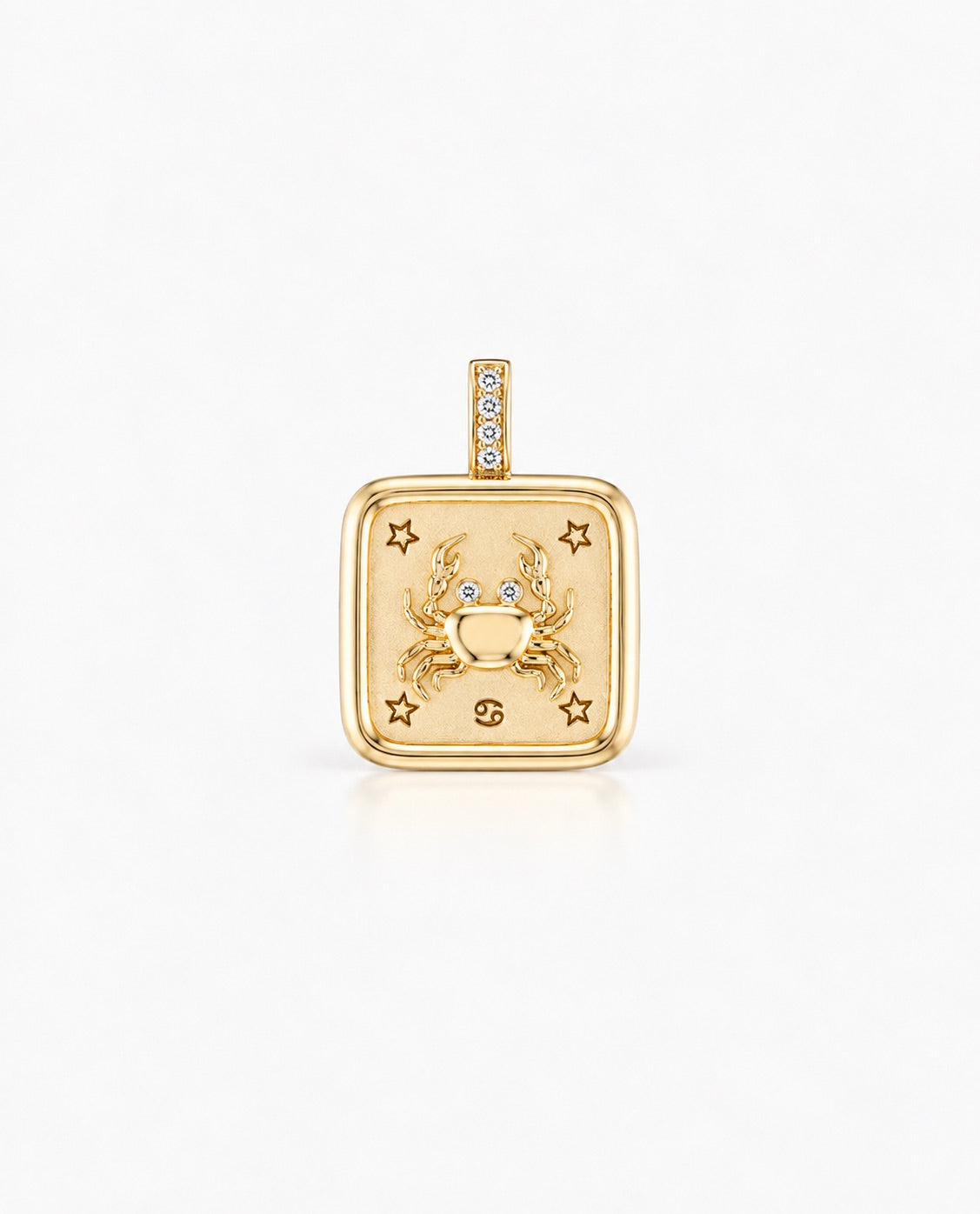 Mini Square Zodiac Diamond Pendant