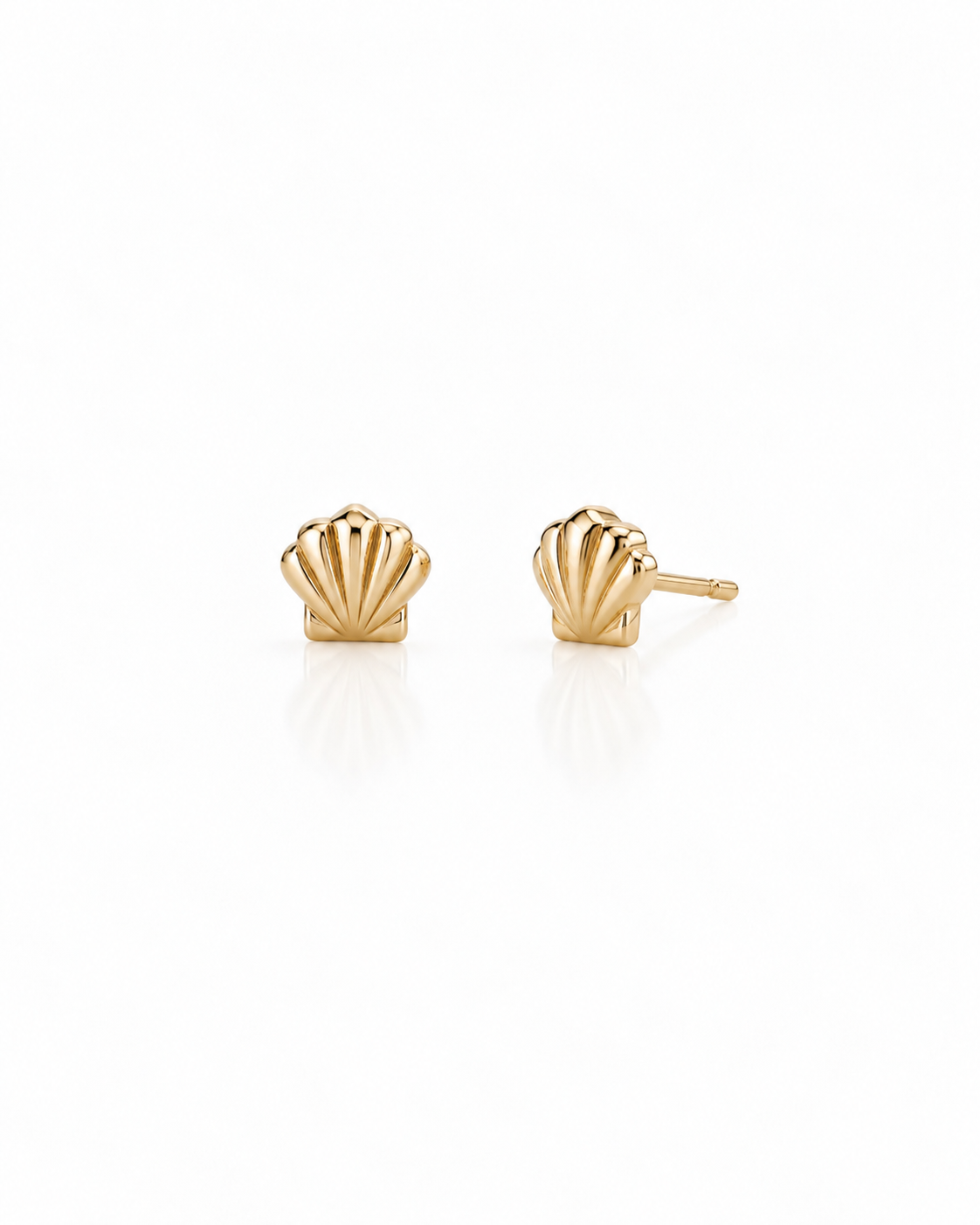 Petite Scallop Shell Stud Earrings
