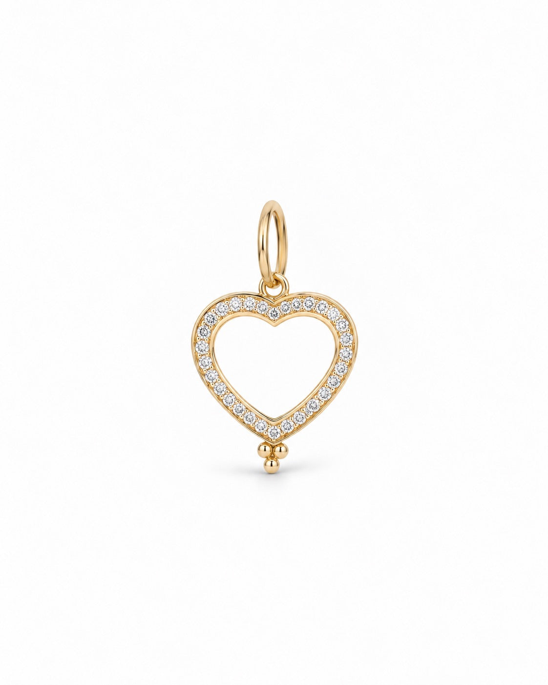 DIAMOND HALO WHITE TOPAZ HEART 14 carat gold charm