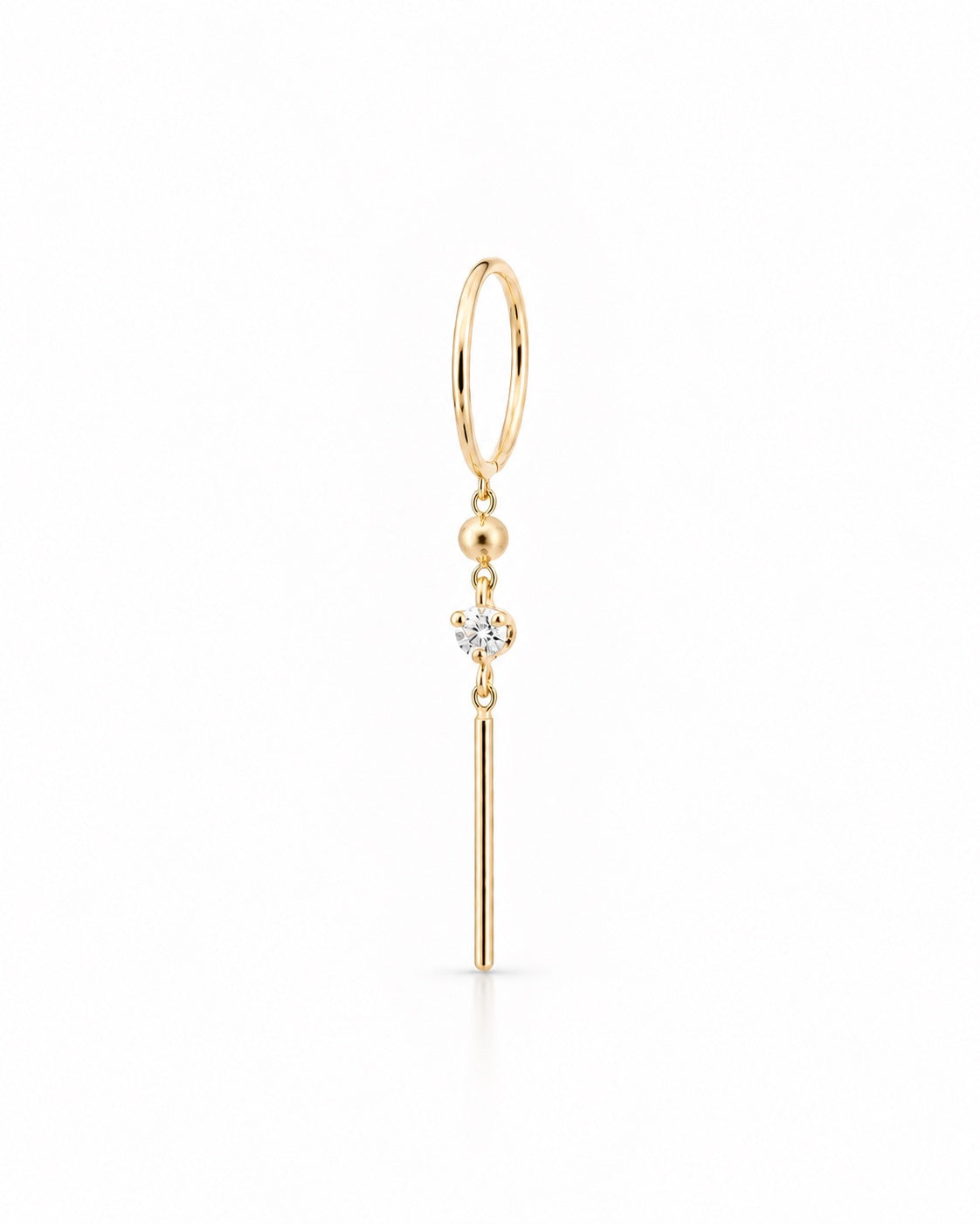 DIAMOND HUGGIE 14-carat gold single earring