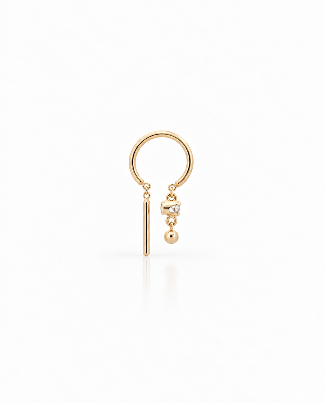 Diamond Baby Ball Chime Single Earring