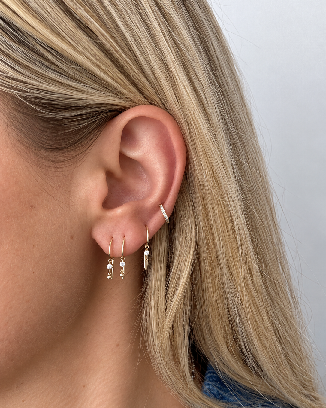 Diamond Baby Ball Chime Single Earring
