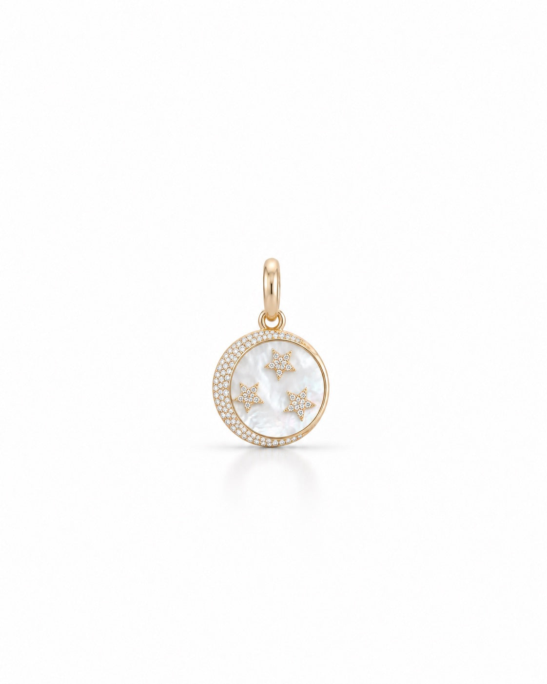 Diamond Moon & Stars Mother of Pearl Charm