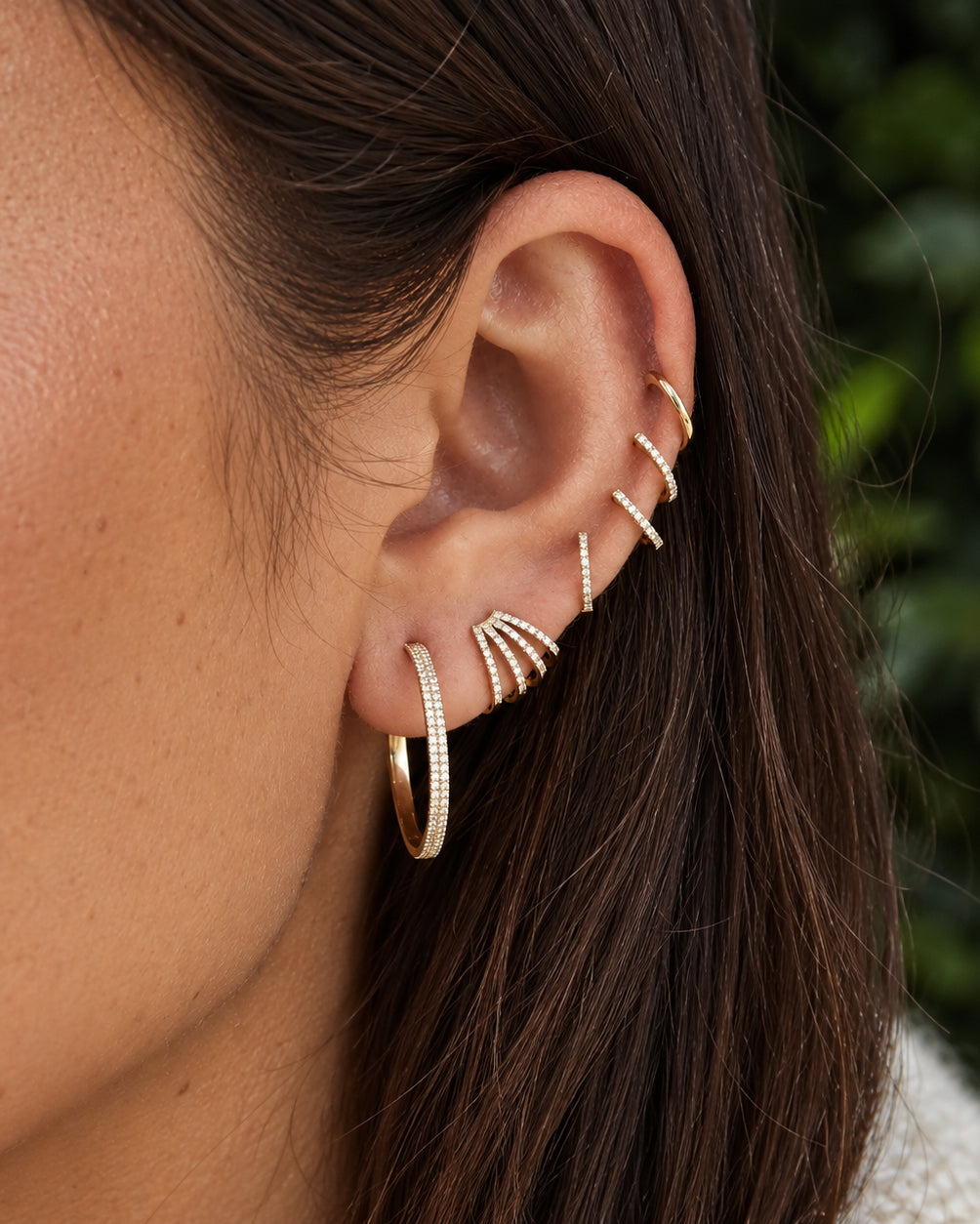 Diamond Multi Huggie Earrings