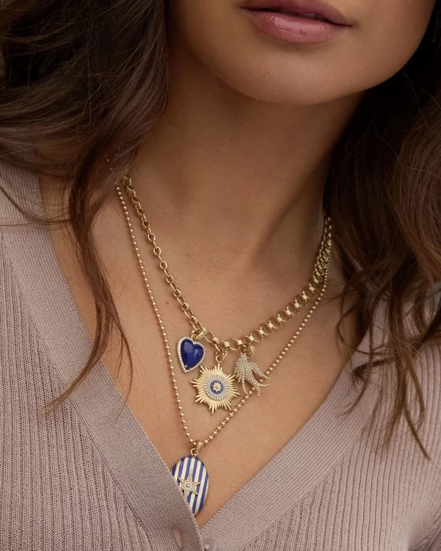 Diamond & Lapis Alana Heart Charm
