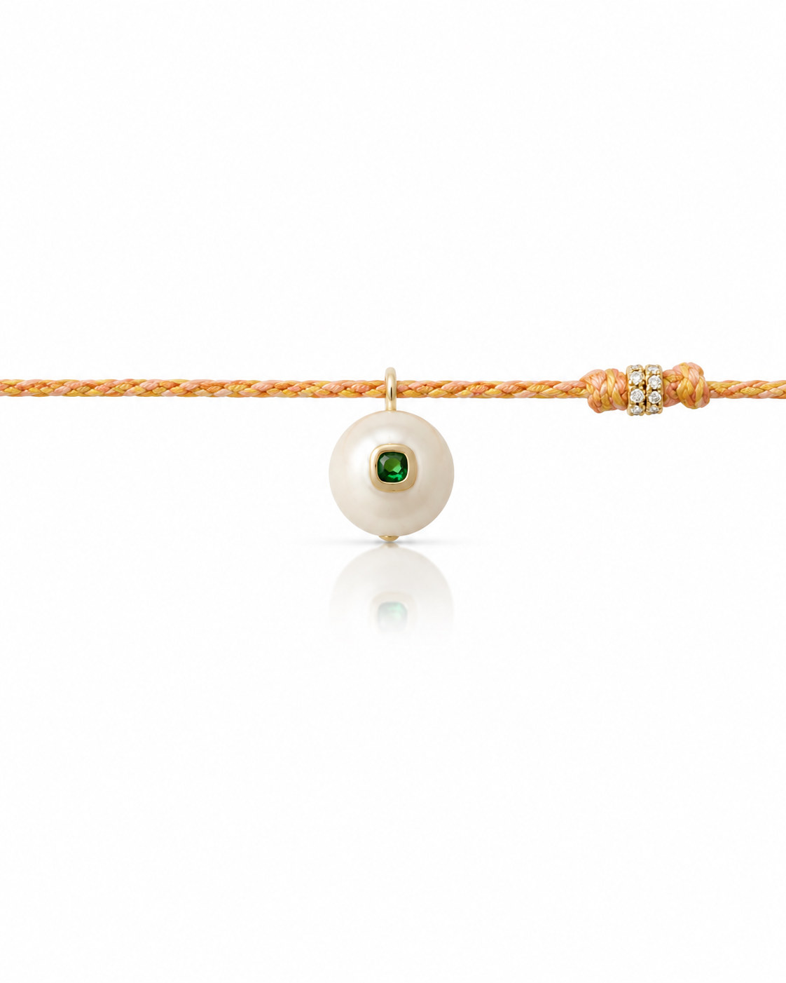 EDDIE diopside, diamond & pearl necklace