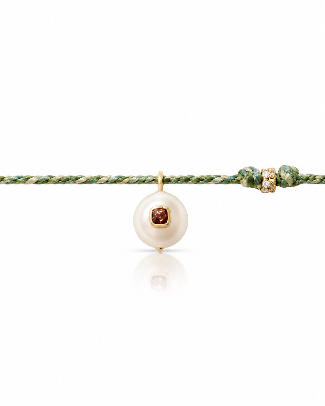 EDDIE garnet, diamond & pearl necklace