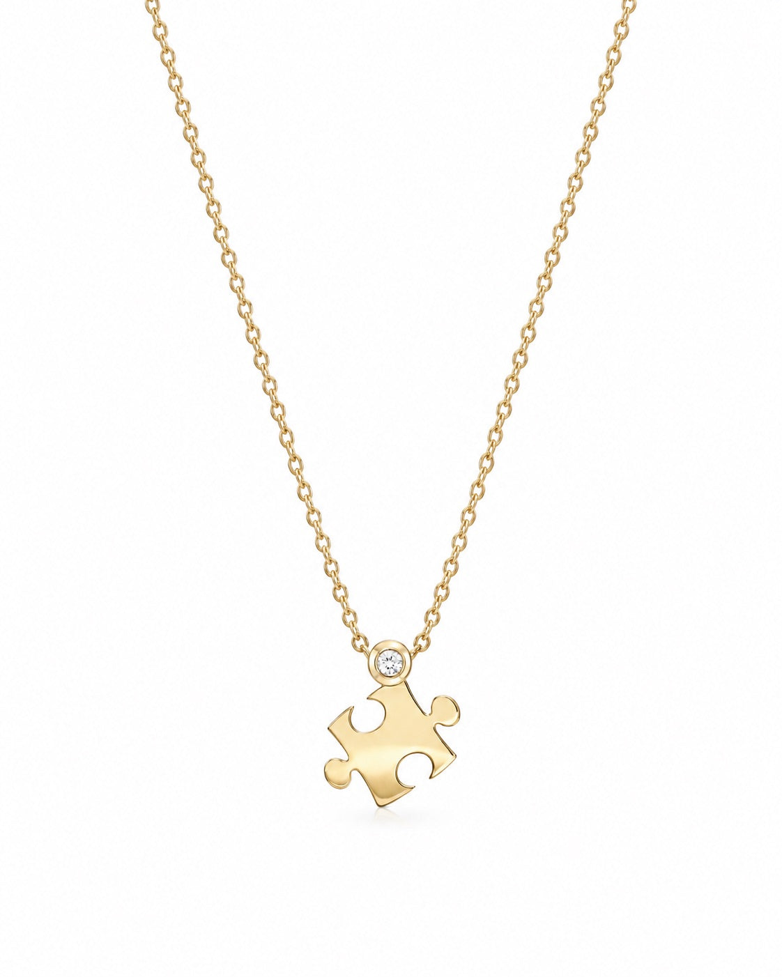 MINI PUZZLE PIECE Diamond pendant necklace