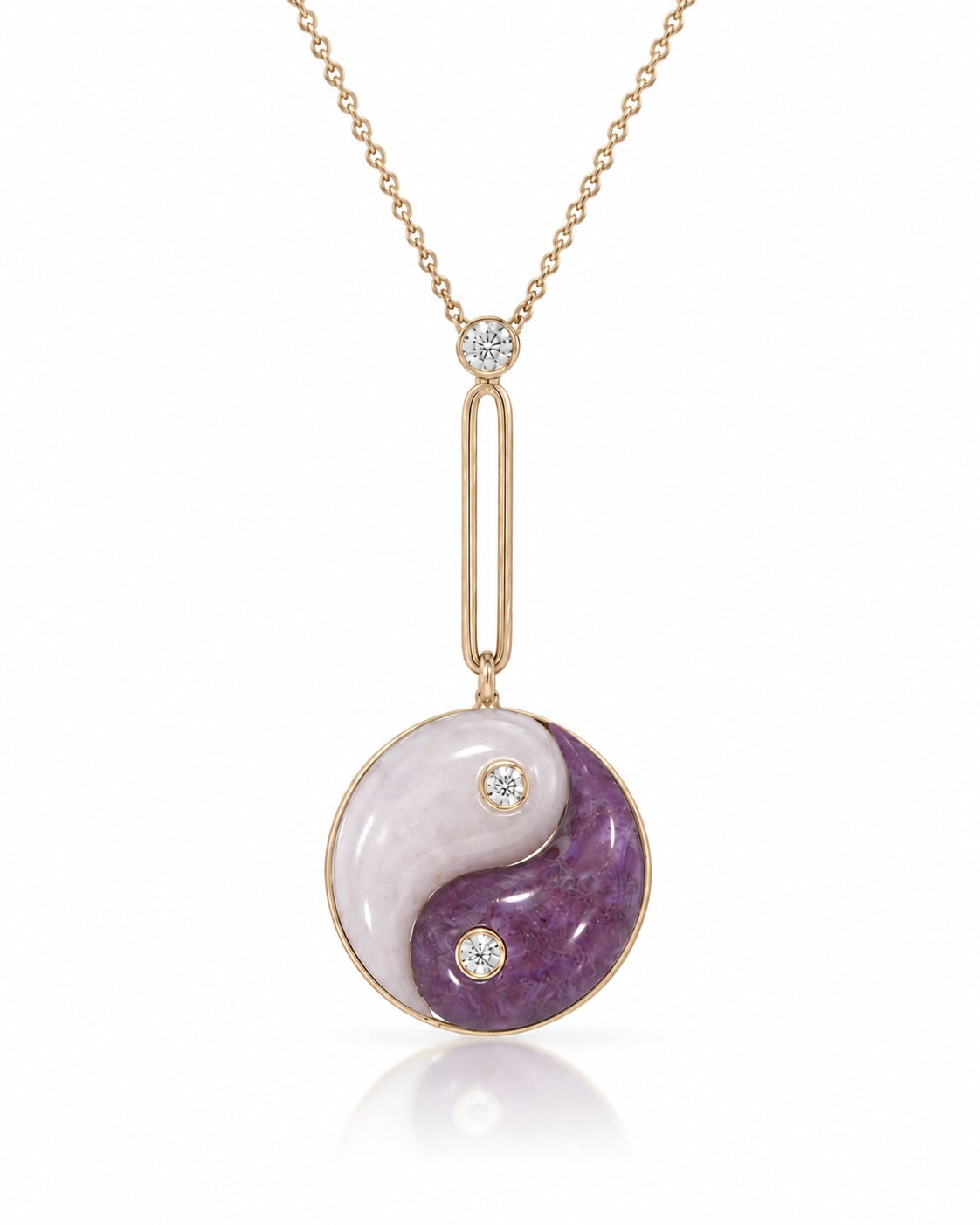 Lilac and Lavender Jade DOUBLE STONE YIN YANG PENDANT