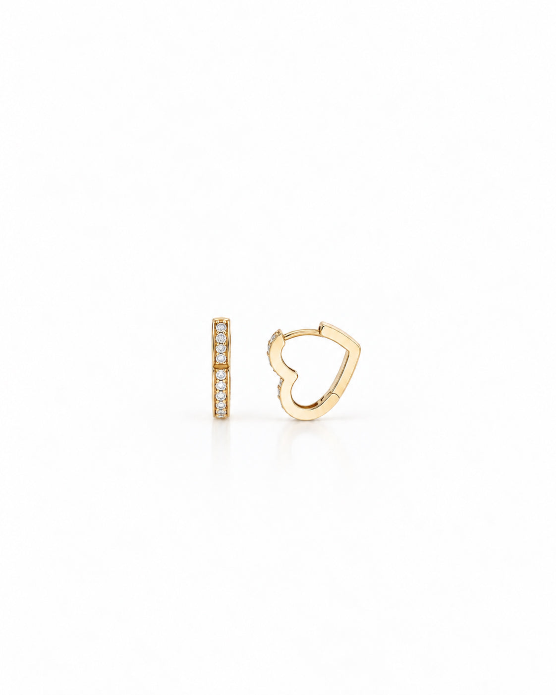 Heart Pavé Huggie Earrings