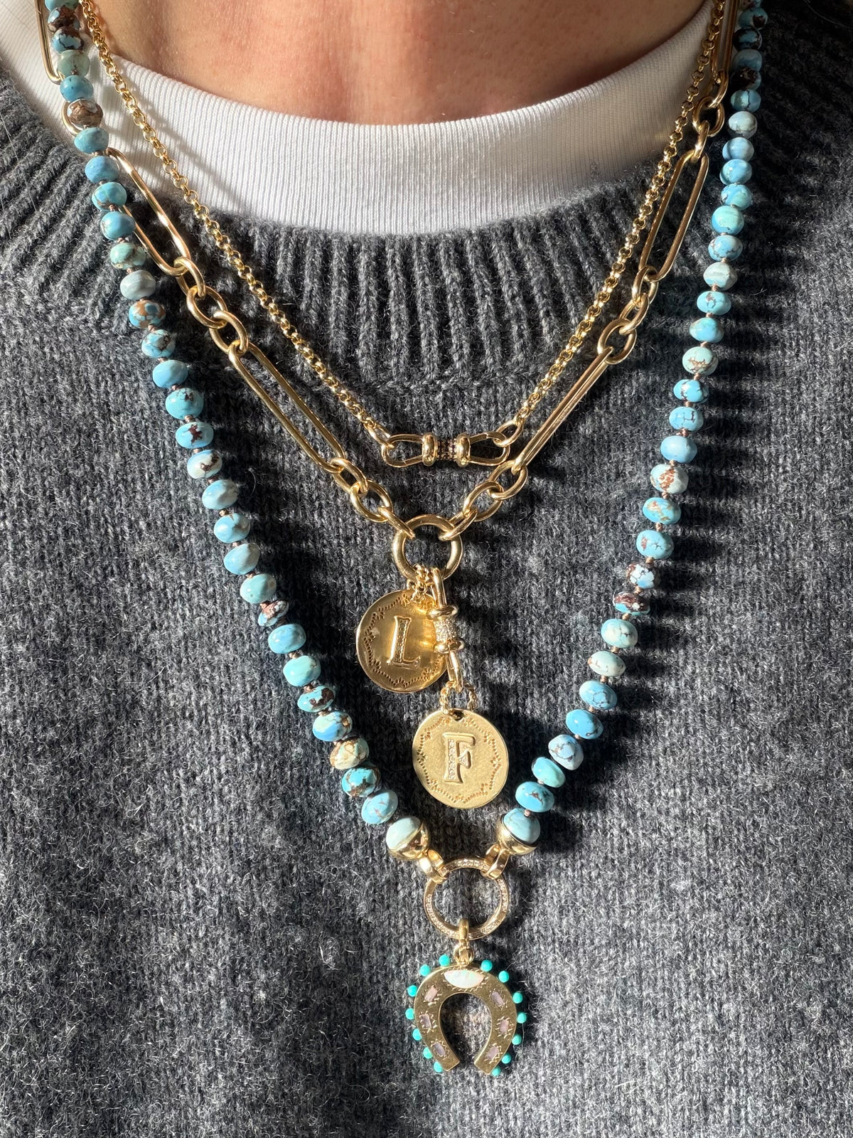 DOUBLE SIDED BLUE SAPPHIRE ALBERT CLIP Connector