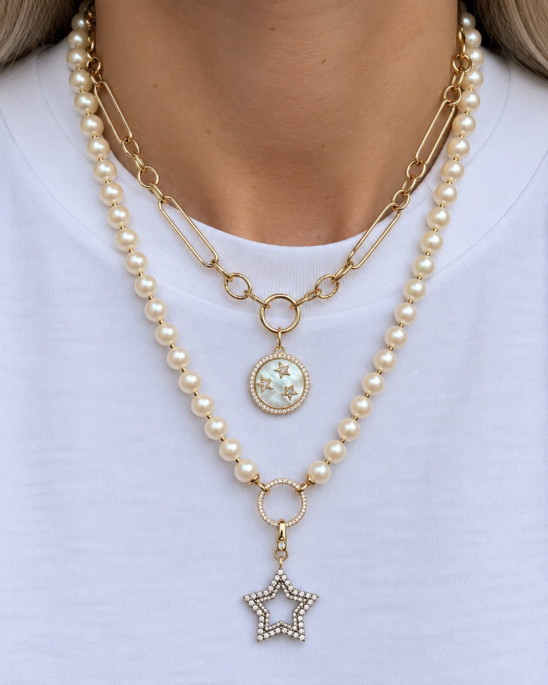 LARGE STAR lab diamond charm