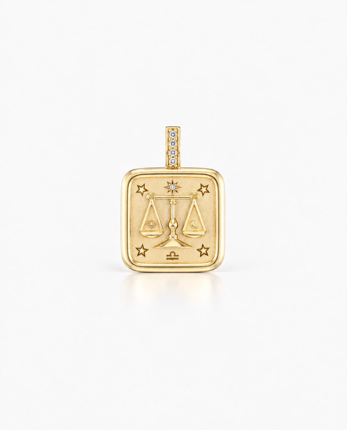 Mini Square Zodiac Diamond Pendant