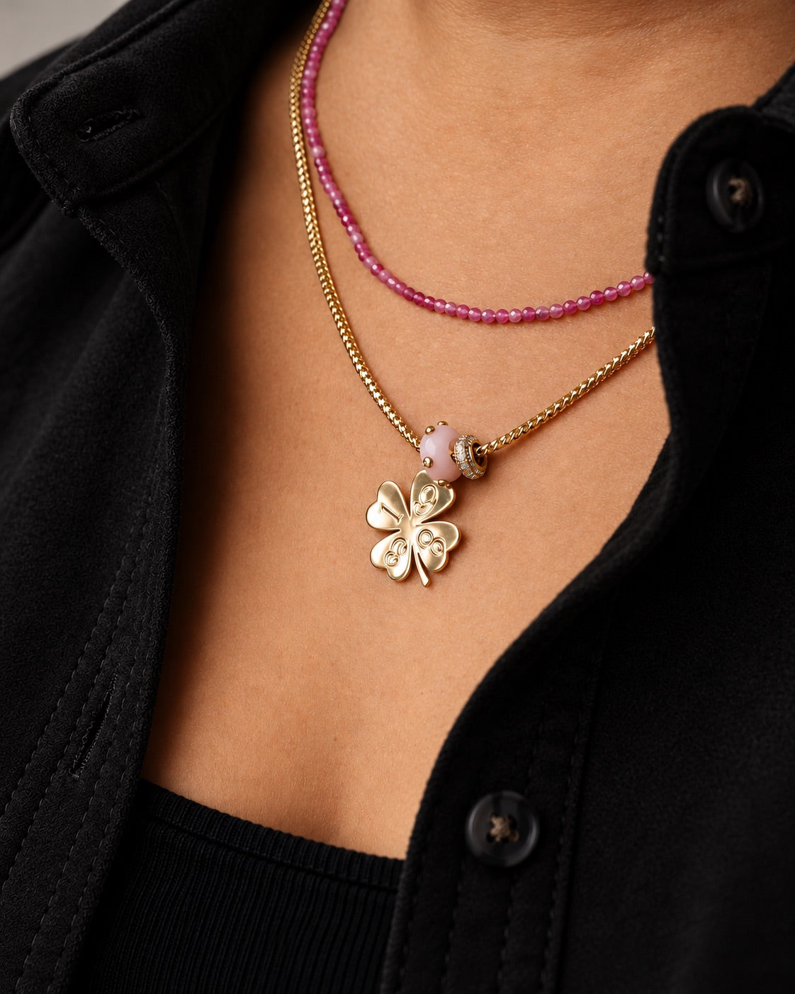 OPAL AND DIAMOND Rondelle bead