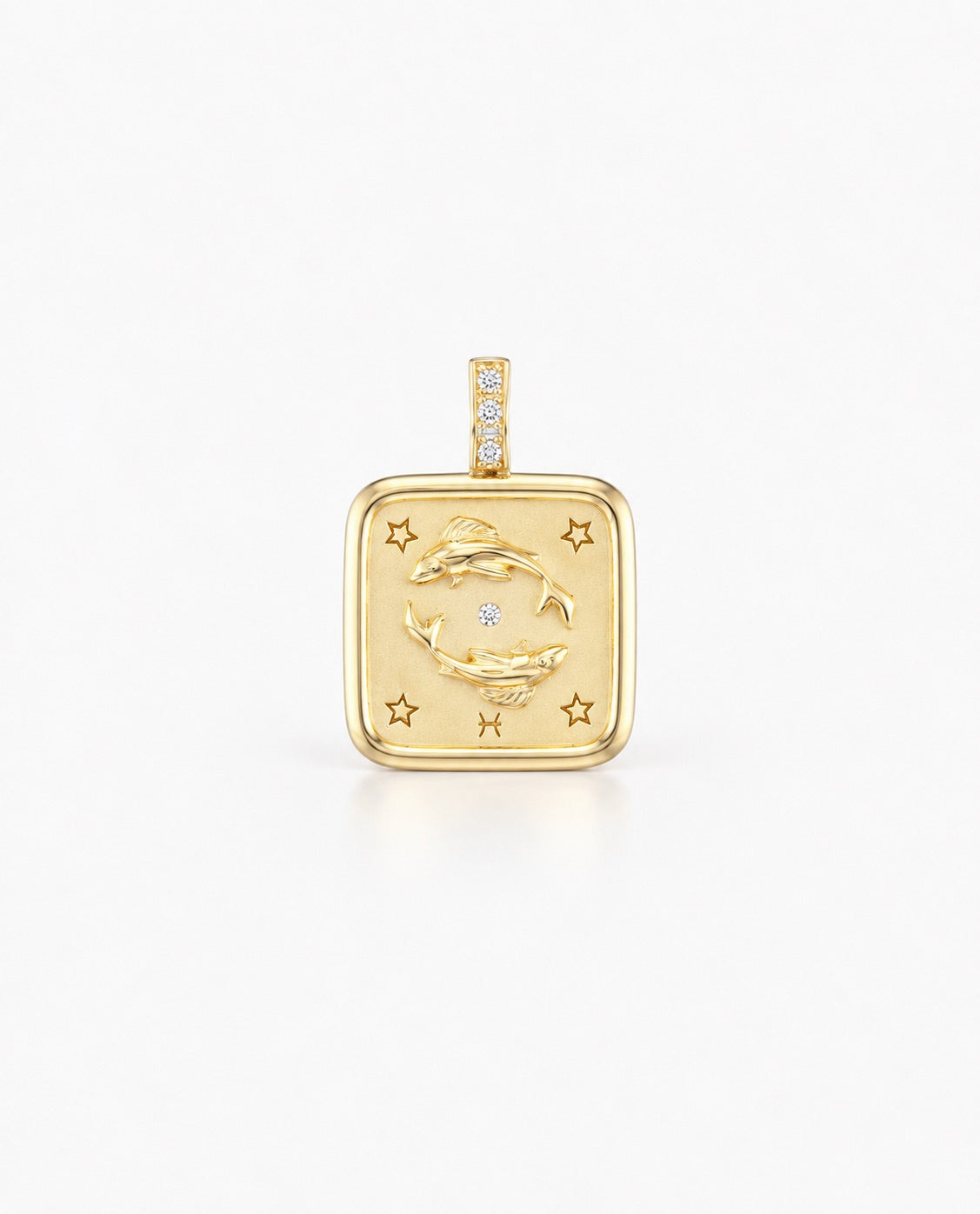 Mini Square Zodiac Diamond Pendant