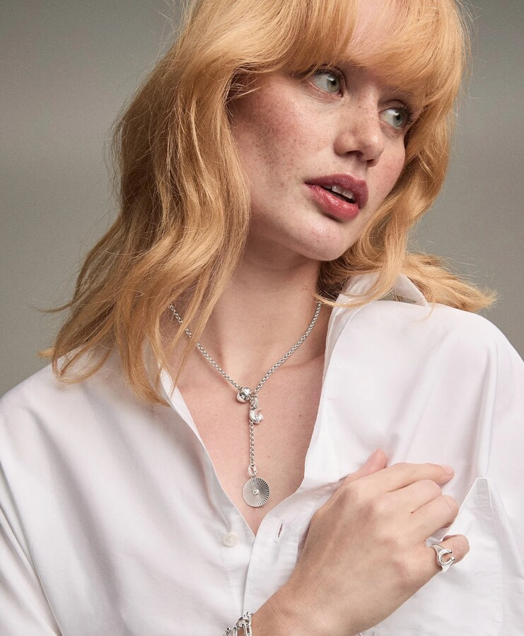 ROLO CHAIN LARIAT sterling silver necklace