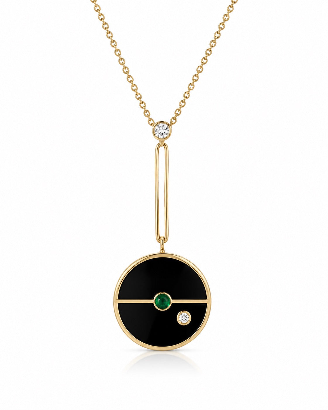 SIGNATURE COMPASS Black Onyx & Emerald PENDANT