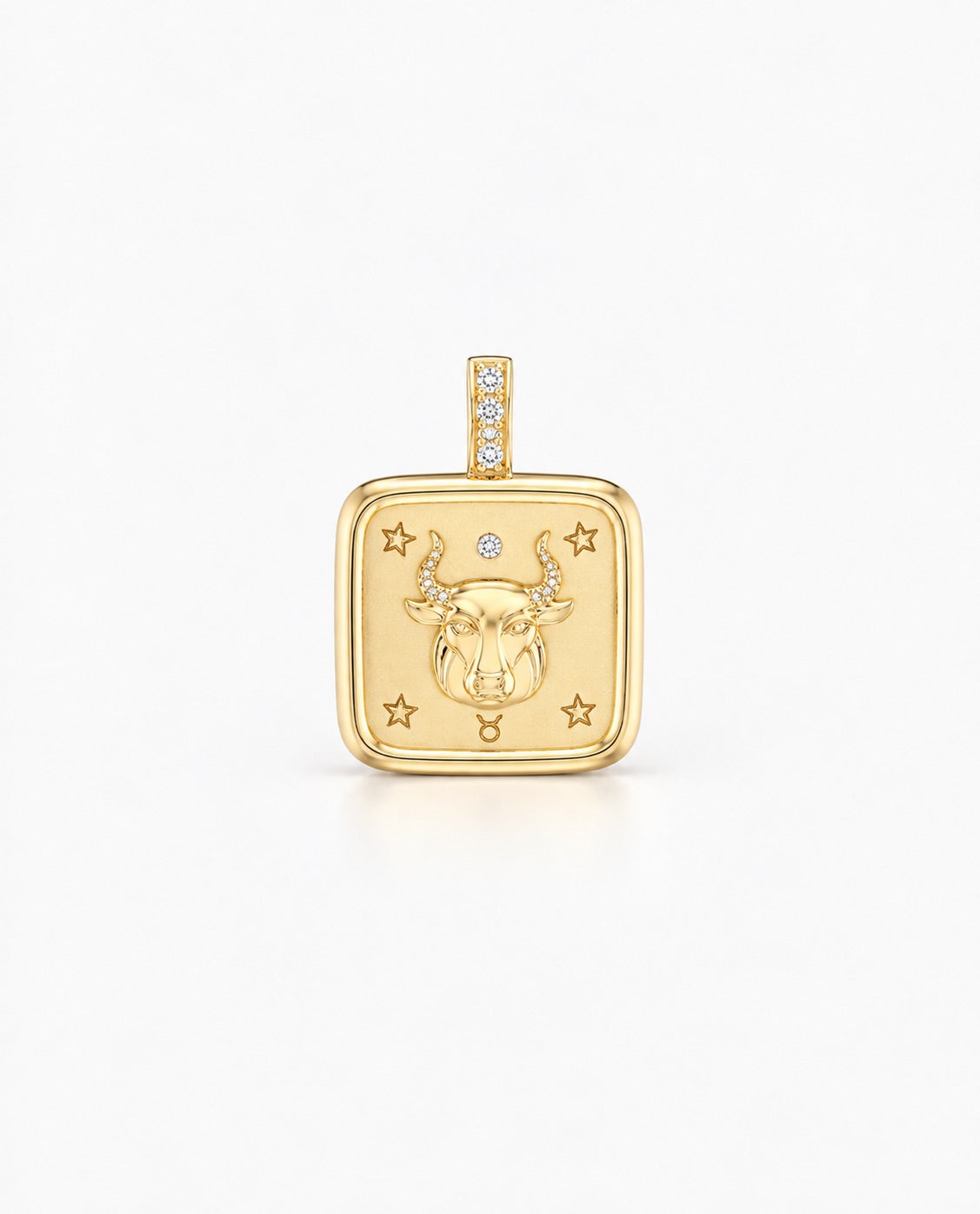 Mini Square Zodiac Diamond Pendant