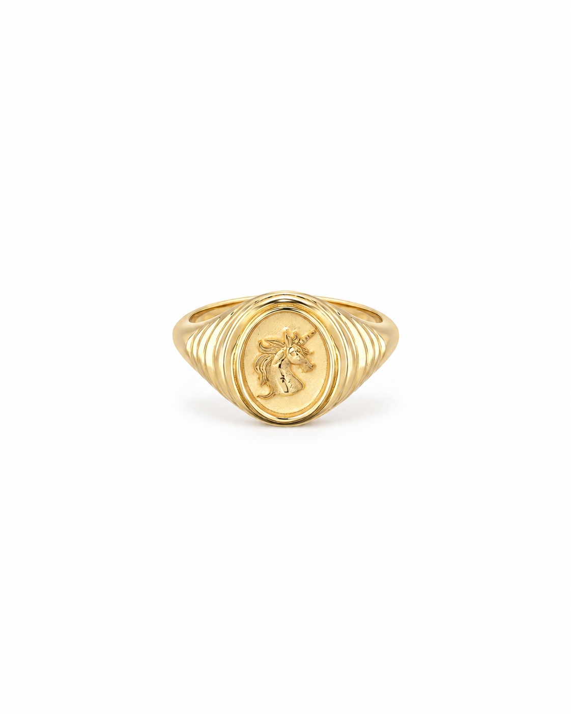 UNICORN Tiered Fantasy 14-carat gold signet ring